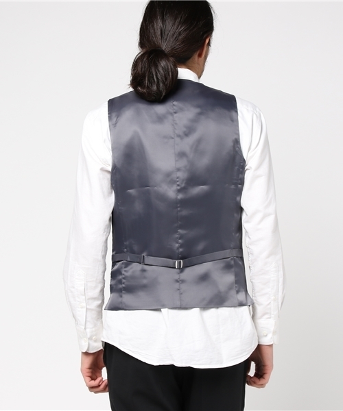 ABAHOUSE（アバハウス）の「【3ピース対応】トリコットメッシュパッカブルジレ（ベスト・メンズ・ダークネイビー/グレー・46/48）」の4枚目の写真