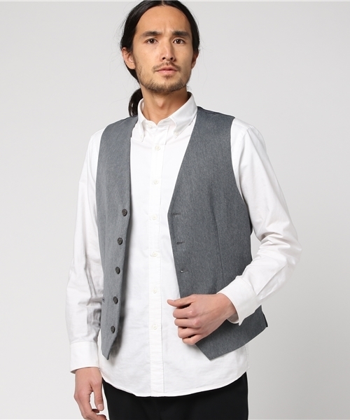 ABAHOUSE（アバハウス）の「【3ピース対応】トリコットメッシュパッカブルジレ（ベスト・メンズ・ダークネイビー/グレー・46/48）」の5枚目の写真