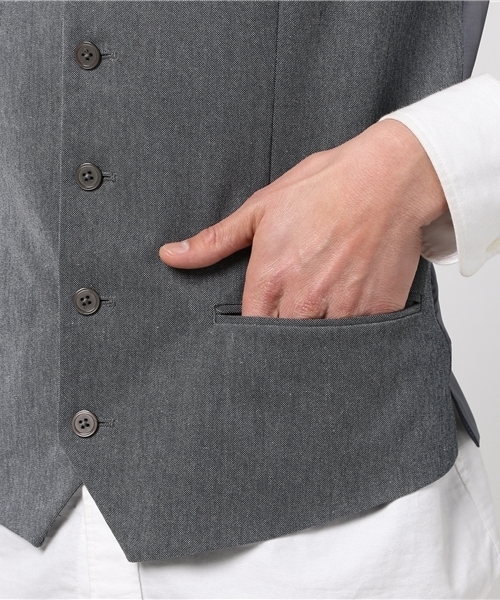 ABAHOUSE（アバハウス）の「【3ピース対応】トリコットメッシュパッカブルジレ（ベスト・メンズ・ダークネイビー/グレー・46/48）」の7枚目の写真