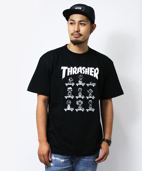 THRASHER(スラッシャー)の「THRASHER×PNオールスターボードTシャツ(Tシャツ/カットソー・メンズ・ブラック/ホワイト・L/M/XL)」の1枚目の写真