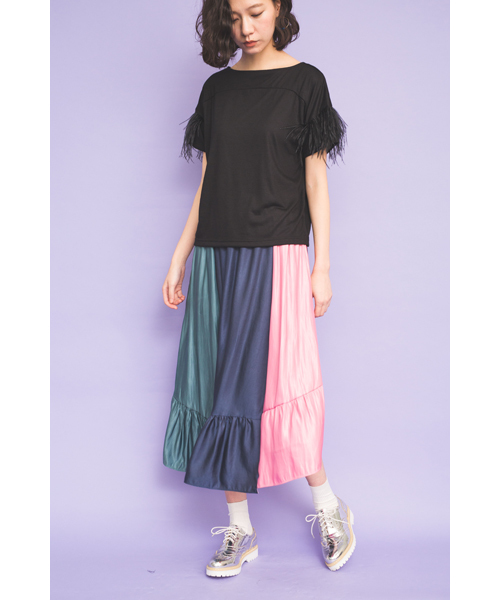 TEVALT(ヴァレット)の「<Titilate valet> フェザースリーブ トップス (Tシャツ/カットソー・レディース・アイボリー/ブラック/サンドベージュ・38)」の16枚目の写真
