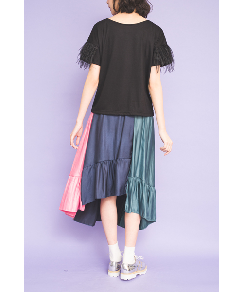 TEVALT(ヴァレット)の「<Titilate valet> フェザースリーブ トップス (Tシャツ/カットソー・レディース・アイボリー/ブラック/サンドベージュ・38)」の19枚目の写真