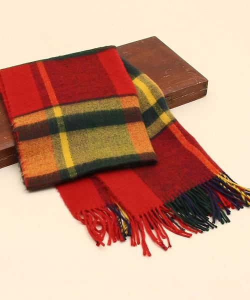 coen（コーエン）の「フェザータッチチェックストール(ブラック⇒ WEB限定カラー)(マフラー)（ストール/ショール・レディース・ブラック/レッド/グリーン/ワイン/ライトブルー・FREE）」の10枚目の写真