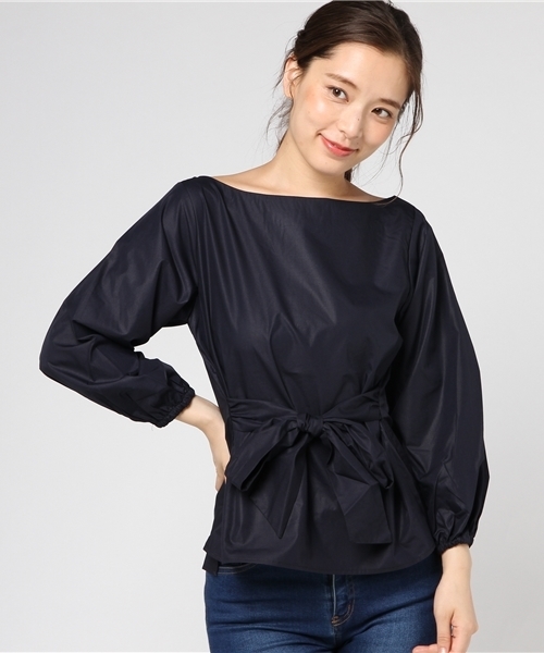 Pierrot(ピエロ)の「ウエストリボン付き ボリューム袖ブラウス(シャツ/ブラウス・レディース・オフホワイト/ベージュ/カーキ/ネイビー・L/M)」の16枚目の写真