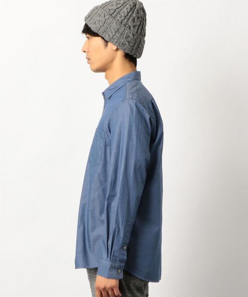 green label relaxing（グリーンレーベルリラクシング）の「NM シャンブレー ミニレギュラーカラー シャツ ◆（シャツ/ブラウス・メンズ・ネイビー/コバルトブルー・LARGE/X-LARGE/MEDIUM/SMALL/X-SMALL）」の8枚目の写真