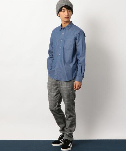 green label relaxing（グリーンレーベルリラクシング）の「NM シャンブレー ミニレギュラーカラー シャツ ◆（シャツ/ブラウス・メンズ・ネイビー/コバルトブルー・LARGE/X-LARGE/MEDIUM/SMALL/X-SMALL）」の9枚目の写真