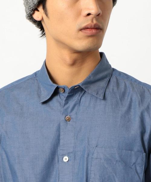 green label relaxing（グリーンレーベルリラクシング）の「NM シャンブレー ミニレギュラーカラー シャツ ◆（シャツ/ブラウス・メンズ・ネイビー/コバルトブルー・LARGE/X-LARGE/MEDIUM/SMALL/X-SMALL）」の10枚目の写真