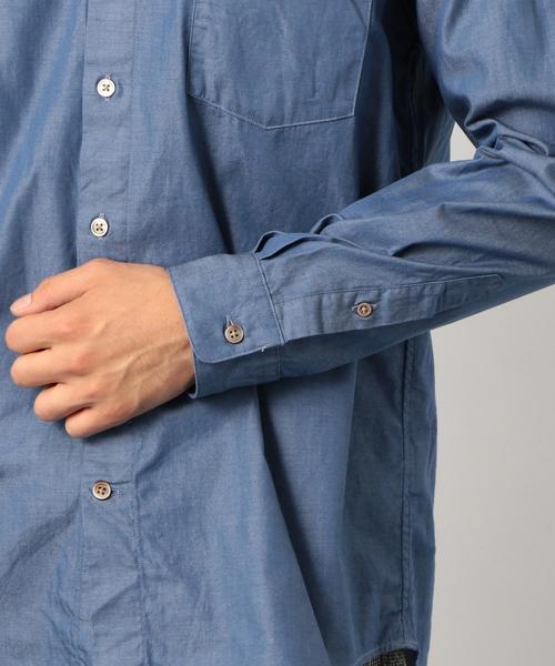 green label relaxing（グリーンレーベルリラクシング）の「NM シャンブレー ミニレギュラーカラー シャツ ◆（シャツ/ブラウス・メンズ・ネイビー/コバルトブルー・LARGE/X-LARGE/MEDIUM/SMALL/X-SMALL）」の11枚目の写真