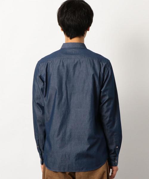 green label relaxing（グリーンレーベルリラクシング）の「NM シャンブレー ミニレギュラーカラー シャツ ◆（シャツ/ブラウス・メンズ・ネイビー/コバルトブルー・LARGE/X-LARGE/MEDIUM/SMALL/X-SMALL）」の4枚目の写真