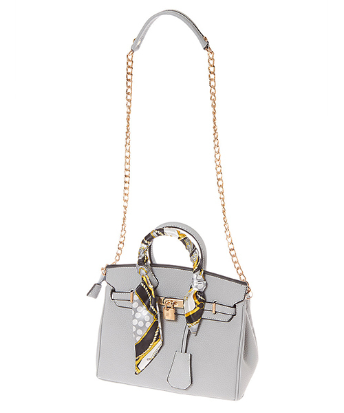 Edit Sheen（エディットシーン）の「スカーフ付きハンドバッグ（ハンドバッグ・レディース・ブラック/グレー/ピンク/モカ・FREE）」の7枚目の写真