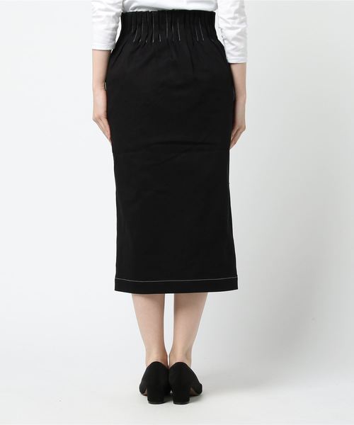 mysty woman（ミスティウーマン）の「配色ステッチナロースカート（スカート・レディース・ブラック/ベージュ/アイボリー・FREE）」の13枚目の写真