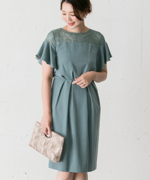 URBAN RESEARCH ROSSO(アーバンリサーチロッソ)の「デコルテレースフリルドレス∴(ドレス・レディース・イエロー/ミント/パープル系その他/グレー系その他/ブルー系その他/パープル/グリーン系その他/ピンク系その他・FREE)」の4枚目の写真