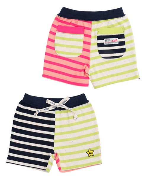 X-girl Stages（エックスガールステージス）の「STRIPY HALF PANT (4T～7T)（その他パンツ・キッズ・ネイビー/オレンジ/マルチ・4T/5T/6T/7T）」の3枚目の写真