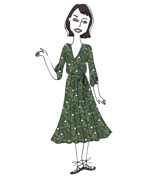 IEDIT（イディット）の「ＩＥＤＩＴ　はおりにもなる花柄カシュクールワンピース（ワンピース・レディース・グリーン/ブラウン/ブラック・LARGE/MEDIUM/SMALL/X-LARGE/XX-LARGE）」の17枚目の写真