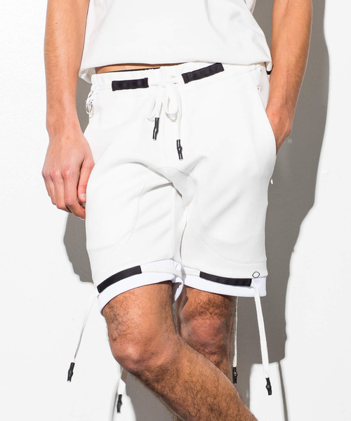 CDM BY CARPEDIEM（シーディーエムバイカルペディエム）の「CDM BY CARPEDIEM(シーディーエム バイ カルペディエム)テックジョガーショートパンツ（スウェットパンツ・メンズ・ホワイト/ブラック・SMALL/MEDIUM/LARGE）」の6枚目の写真