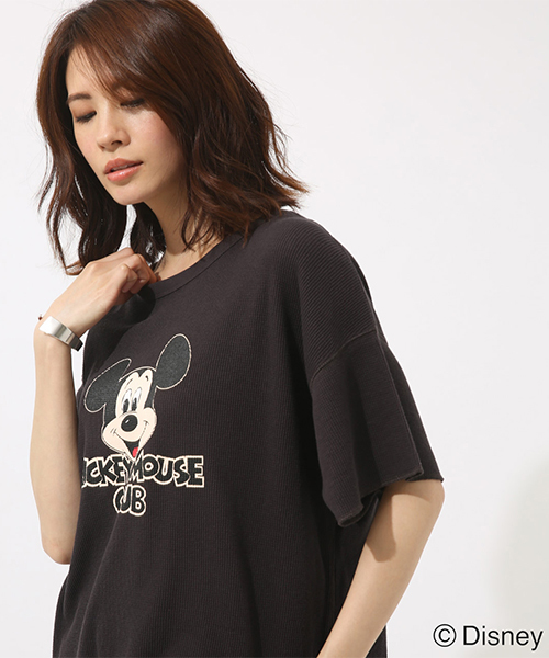 AZUL by moussy（アズールバイマウジー）の「MICKEY MOUSE CLUB TEE（Tシャツ/カットソー・レディース・ライトブラック/オフホワイト・MEDIUM/SMALL）」の13枚目の写真