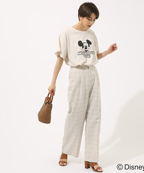 AZUL by moussy（アズールバイマウジー）の「MICKEY MOUSE CLUB TEE（Tシャツ/カットソー・レディース・ライトブラック/オフホワイト・MEDIUM/SMALL）」の4枚目の写真