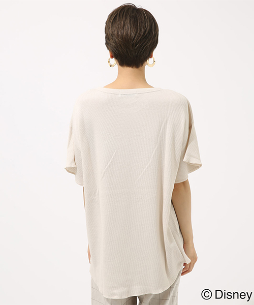 AZUL by moussy（アズールバイマウジー）の「MICKEY MOUSE CLUB TEE（Tシャツ/カットソー・レディース・ライトブラック/オフホワイト・MEDIUM/SMALL）」の8枚目の写真