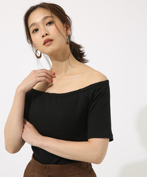 AZUL by moussy | 2WAYカットリブトップス(Tシャツ/カットソー)