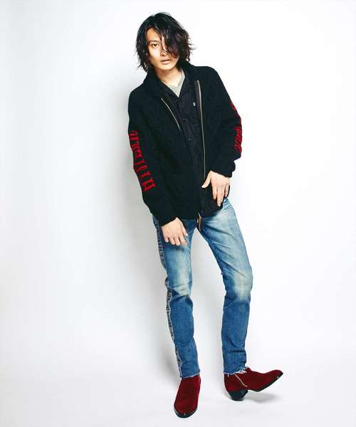 HYSTERIC GLAMOUR（ヒステリックグラマー）の「CANADIAN SWEATER×HYSTERIC/HYSTERIC FACE編込 カウチン（カーディガン/ボレロ・メンズ・レッド/ホワイト/ブラック・SMALL/MEDIUM/LARGE）」の7枚目の写真