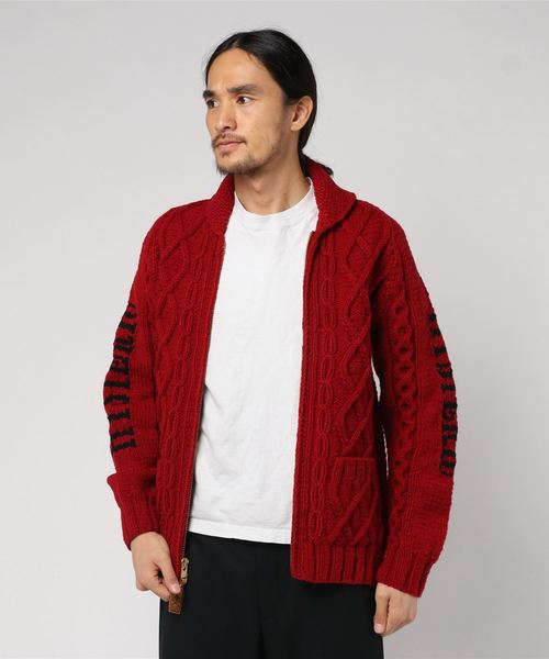 HYSTERIC GLAMOUR（ヒステリックグラマー）の「CANADIAN SWEATER×HYSTERIC/HYSTERIC FACE編込 カウチン（カーディガン/ボレロ・メンズ・レッド/ホワイト/ブラック・SMALL/MEDIUM/LARGE）」の16枚目の写真