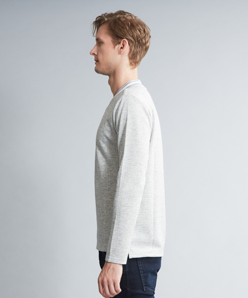 5351 POUR LES HOMMES(ゴーサンゴーイチプールオム)の「ダブルチェックVネックカットソー(Tシャツ/カットソー・メンズ・ホワイト/ブラック・44/46/48/50)」の8枚目の写真