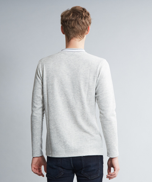 5351 POUR LES HOMMES(ゴーサンゴーイチプールオム)の「ダブルチェックVネックカットソー(Tシャツ/カットソー・メンズ・ホワイト/ブラック・44/46/48/50)」の9枚目の写真
