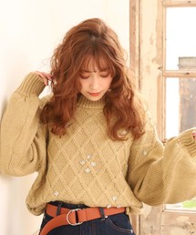 one after another NICE CLAUP | バラ刺繍ニット(ニット/セーター)