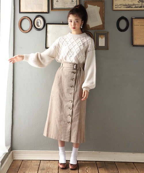 one after another NICE CLAUP（ワンアフターアナザーナイスクラップ）の「バラ刺繍ニット（ニット/セーター・レディース・アイボリー/ブラック/グリーン系その他/イエロー系その他・FREE）」の22枚目の写真