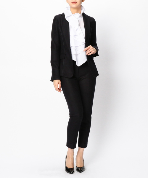 NARACAMICIE（ナラカミーチェ）の「【スーツセットアップ対応】圧縮スムース9分丈パンツ（スーツパンツ・レディース・ネイビー/グレー・SMALL/MEDIUM/LARGE）」の10枚目の写真