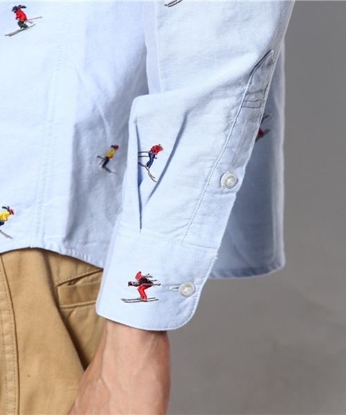 BEAMS（ビームス）の「◎□BEAMS / オックス総柄刺繍BDシャツ（シャツ/ブラウス・メンズ・ホワイト/サックスブルー/ネイビー・SMALL/MEDIUM/LARGE）」の7枚目の写真