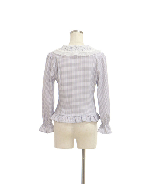 lissi Boutique（リージーブティック）の「レース襟チェックブラウス