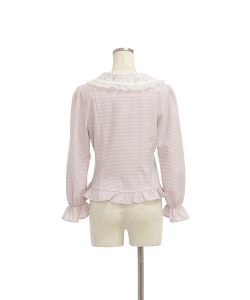 lissi Boutique（リージーブティック）の「レース襟チェックブラウス