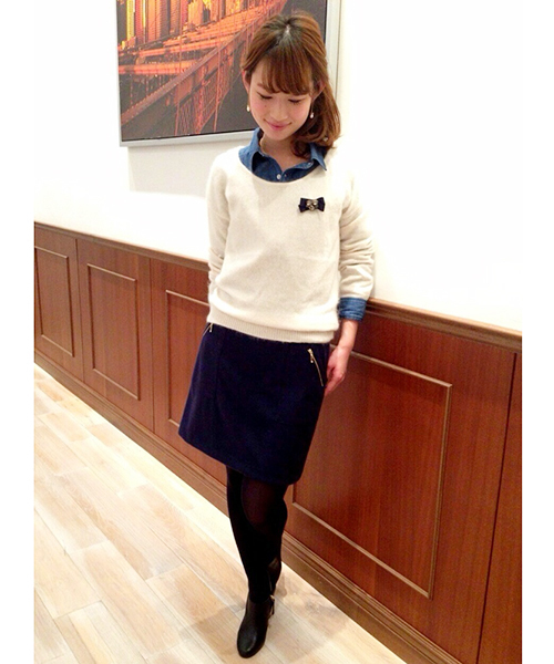 LOUNGEDRESS（ラウンジドレス）の「フェアリーニット（ニット/セーター・レディース・レッド/ロイヤルブルー/ブラック/ネイビー/アイボリー・ﾌﾘ-）」の4枚目の写真