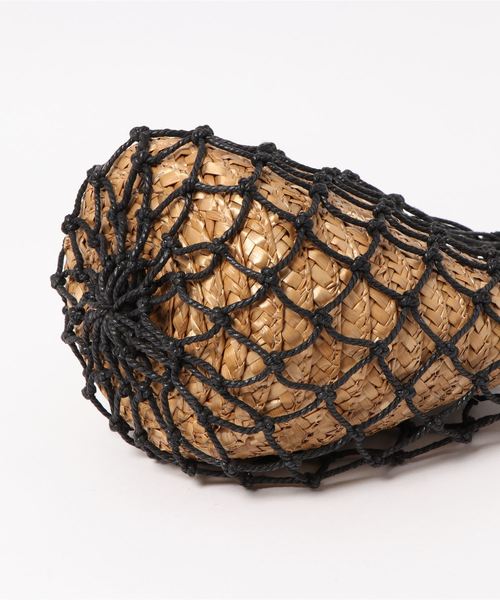 KOBE LETTUCE（コウベレタス）の「フィッシュネットバケツ型カゴバッグ（かごバッグ・レディース・ベージュ系その他/ブラック/オフホワイト・FREE）」の4枚目の写真