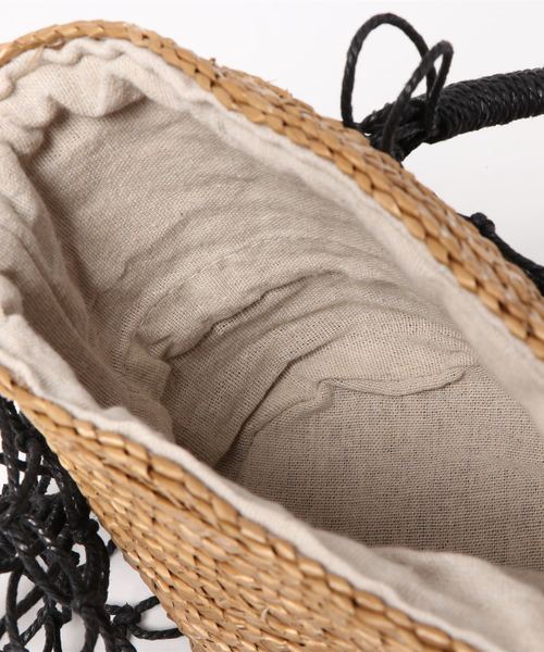 KOBE LETTUCE（コウベレタス）の「フィッシュネットバケツ型カゴバッグ（かごバッグ・レディース・ベージュ系その他/ブラック/オフホワイト・FREE）」の5枚目の写真