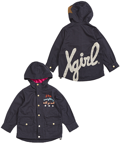 X-girl Stages(エックスガールステージス)の「MODS JACKET (4T~7T)(モッズコート・キッズ・オリーブ/レッド/ネイビー・4T/6T/7T/5T)」の3枚目の写真