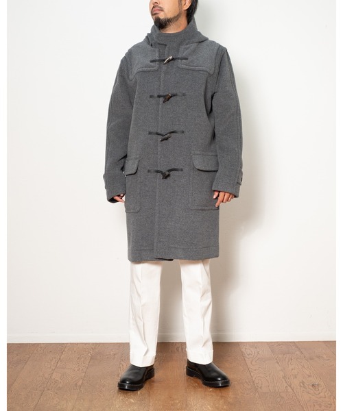 イギリス製 ダッフルコート ロング丈 Standard メンズ ロング丈 Invertere インバーティア ダッフルコート ダッフルコート Standard ヘリンボーンウール Made スタンダードメイド のファッション