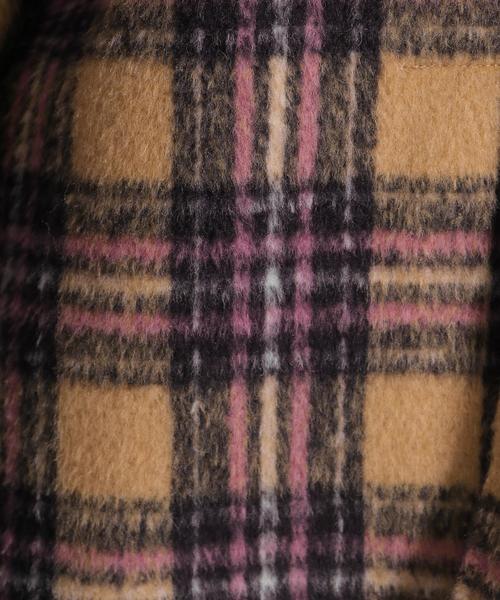 niko and...（ニコアンド）の「シャギーチェックCPO（ミリタリージャケット・レディース・ベージュ/ブラウン/オフホワイト・SMALL/MEDIUM）」の6枚目の写真