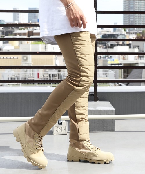 Beautiful Harmony（ビューティフルハーモニー）の「ダウンパンツ フリーススキニーパンツ（スウェットパンツ・メンズ・ブラック/ベージュ/ネイビー/カーキ/グレー系カモフラージュ/キャメル/グレー・MEDIUM/LARGE/X-LARGE）」の4枚目の写真