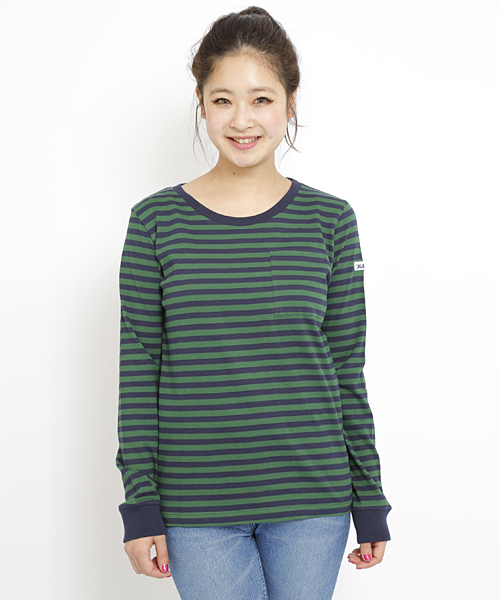 X-girl（エックスガール）の「BASIC L/S TOP（Tシャツ/カットソー・レディース・マルチ/ブラック/アッシュ/レッド/グリーン/ネイビー・1/2）」の3枚目の写真