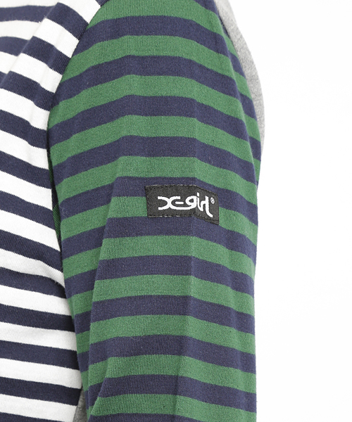 X-girl（エックスガール）の「BASIC L/S TOP（Tシャツ/カットソー・レディース・マルチ/ブラック/アッシュ/レッド/グリーン/ネイビー・1/2）」の10枚目の写真