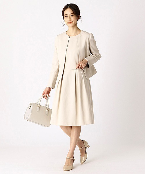 COMME CA ISM(コムサイズム)の「<セットアップ対応> レイヤードワンピース(ワンピース・レディース・ネイビー/ベージュ・SMALL/MEDIUM/LARGE/X-LARGE)」の3枚目の写真