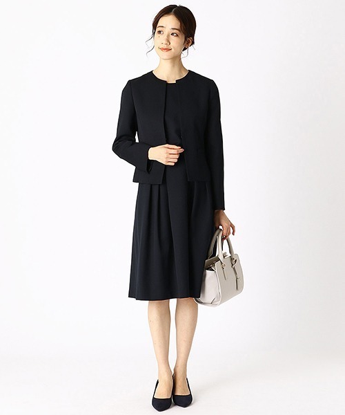 COMME CA ISM(コムサイズム)の「<セットアップ対応> レイヤードワンピース(ワンピース・レディース・ネイビー/ベージュ・SMALL/MEDIUM/LARGE/X-LARGE)」の4枚目の写真