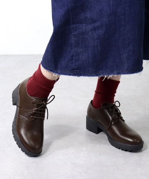 AAA+（サンエープラス）の「AAA / 厚底チャンキーヒールオックスフォードシューズ(3581)　厚底軽量タンクソール（ドレスシューズ・レディース・ブラック/ブラック系その他/ダークブラウン・40/38/39/36/37/35/41/42）」の7枚目の写真