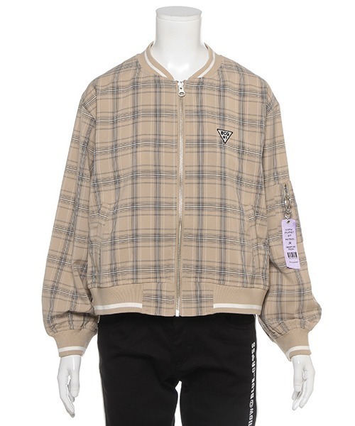 Cross Blue セール Girls ブルークロスガールズ のファッション バックデザイン袖ジップ Ma 1 Ma 1 Blue