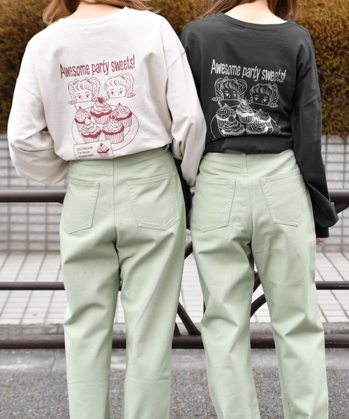 PairPair(ペアペア)の「お菓子キッズバックプリントT(Tシャツ/カットソー・レディース・ブラック/アイボリー・FREE)」の5枚目の写真