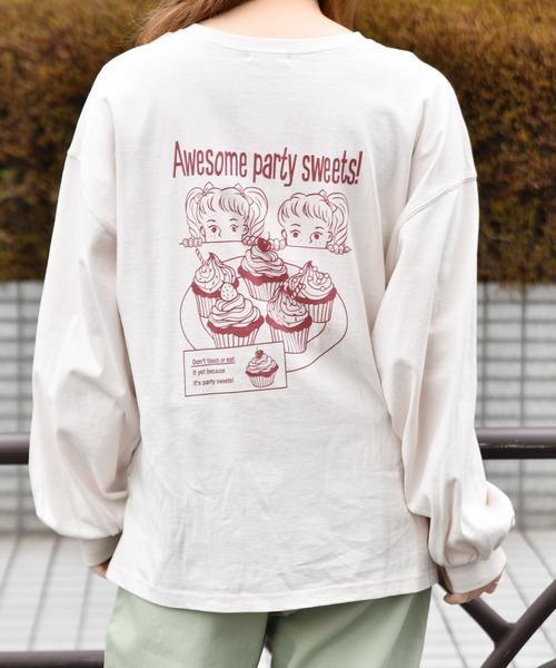 PairPair(ペアペア)の「お菓子キッズバックプリントT(Tシャツ/カットソー・レディース・ブラック/アイボリー・FREE)」の9枚目の写真