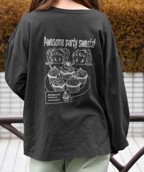 PairPair(ペアペア)の「お菓子キッズバックプリントT(Tシャツ/カットソー・レディース・ブラック/アイボリー・FREE)」の13枚目の写真