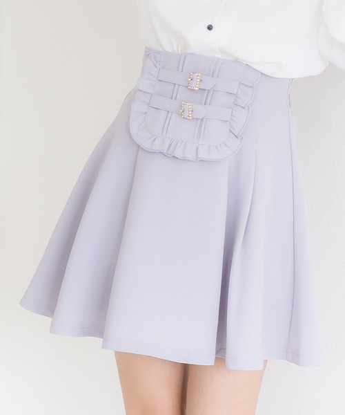 ROJITA（ロジータ）の「スクエア切替バックルＳＫ（スカート・レディース・グレー/ブラック/ピンク・FREE）」の2枚目の写真